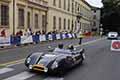 Lotus Eleven Climax del 1956 con il driver Gaurav DHAR (UAE) e navigatore Martin HALDER (D) alle 1000 Miglia 2021, passerella a Reggio Emilia con il numero di corsa 358