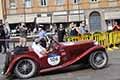 MG TB del 1939 con il lequipaggio italiano Enrico e Fabio SCIO alle 1000 Miglia 2021, passaggio a Reggio Emilia della Freccia Rossa in gara con il numero di corsa 106