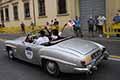 Mercedes-Benz 190 SL anno 1956 con il driver Jean Claude CHALHOUB (F) e codriver Karen-Elisaberth OUTRED (E) alla Mille Miglia 2021, sfilata a Reggio Emilia con il numero di gara 388