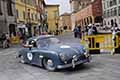 Porsche 356 1500 Super Coupè anno 1953 con il driver Frank Joseph WOODCOCK e codriver Markus SCHOELER alla 1000 Miglia 2021, sfila a Reggio Emilia con il numero di gara 225
