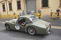Auto d´Epoca Triumph TR 3 Sport Works anno 1957 con equipaggio USA Hans ABRAHAMS e Aaron BENDIKSON alla 1000 Miglia 2021, passaggio a Reggio Emilia con il numero di corsa 401