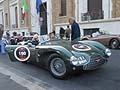 Partenza da Roma, auto storica Aston martin DB3 1952 driver Quirina Valentina Louwman co-driver James Wood alle Mille Miglia 2012