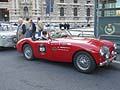 Partenza da Roma per Brescia, auto depoca Austin Hearly 100 BN1 del 1955 driver Raffaella de Alessandrini di Neuenstein co-driver Mariella Cerofolini alle 1000 Miglia 2012