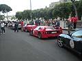 Ferrari Tribute schieramento delle vetture del cavallino ammirate dai presenti alle 1000 Miglia 2012