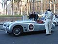 Partenza da Roma per Brescia, auto depoca Jaguar XK 120 OTS SE del 1953 categoria Gran Turismo driver Siamak Siassi co-driver Nico Kleyn alle 1000 Miglia 2012