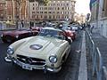 Partenza da Roma per Brescia, auto depoca Mercedes 300 SL W198-I categoria Gran Turismo duo svizzero alla guida per la 1000 Miglia 2012