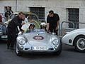 Partenza da Roma per Brescia, auto depoca Porsche 550 1500 RS anno 1955 categoria Sport alla guida un duo tedesco per la 1000 Miglia 2012