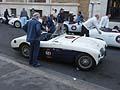 Partenza da Roma per Brescia, auto depoca Austin Hearly 100S datata 1955 guidata da un duo norvegese alle 1000 Miglia 2012