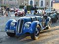 Partenza da Roma BMW 328 del 1937 pilota Anton Ruf e co-pilota Leopold von Bayern alle Mille Miglia 2012