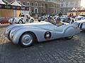 Partenza da Roma, auto storica BMW 328 Mille Miglia Roadster 1939 pilota Giuliano Cane e co-pilota Lucia Galliani, vincitori delle Mille Miglia 2010