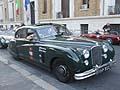 Partenza da Roma, auto storica Jaguar MK VII del 1954 driver Dean Halsey co-driver Alan Brian Brown alle Mille Miglia 2012