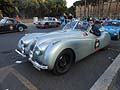 Partenza da Roma, auto storica Jaguar XK 120 Alu del 1949 driver Joel Berg e co-driver Kajsa Berg alle 1000 Miglia 2012