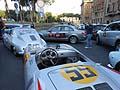 Partenza da Roma per Brescia, auto storica Porsche 550 1500 RS del 1954 alle 1000 Miglia 2012