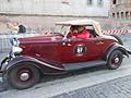Partenza da Roma, auto storica Ford B 18 del 1933 driver Gianmario Fontanella e co-driver Annamaria Covelli alle Mille Miglia 2012