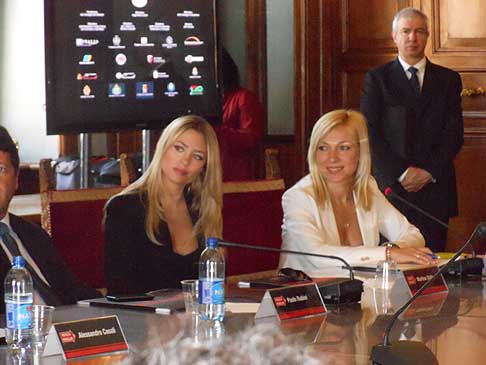 Conferenza Stampa - La Madrina Martina Stella alla presentazione della stampa delle 1000 Miglia 2012 a Roma