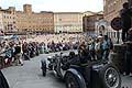 Aston-Martin-Le-Mans del 1933 con il pilota Moceri e navigatore Cavalleri arrivo a Siena delle 1000 Miglia 2013