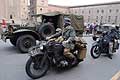 Veicoli militari con fuoristrada, bike stroriche e sidecar, Anniversario Liberazione dItalia a Ferrara