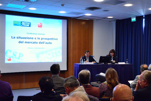 Bologna Motor Show - conferenza stampa la situazione e le prospettive del merdato dellauto in Italia e nel resto del mondo