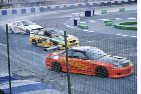 Drift Yokohama - Tre vettture raccing sul tracciato del Motor Sport Arena con il Drift Yokoahama God Drif