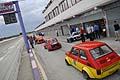 fiat 126 in uscita dai box per la finale Microcar presso lAutodromo del Levante allevento Challenge del Levante 2012