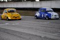 Leader della corsa con la Fiat 500 gialla guidata da Licciulli alle prese del doppiaggio del pilota Russo Luigi del Team Vomero Racing al Challenge del Levante 2012