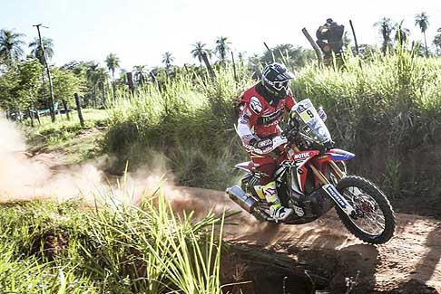 Dakar 2017 - Paraguay, Bolivia, Argentina - Dakar 2017 moto Honda CRF 450 Rally biker Ricky Brabec in azione