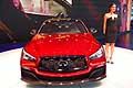 Modela e anteriore vettura Infiniti Q50 Eau Rouge al Nord American International Auto Show di Detroit 2014