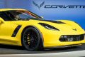 Vista anteriore della supercar Chevrolet Corvette Z06, al Naias di Detroit