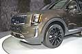 Kia Telluride dettaglio anteriore al Detroit Auto Show 2019