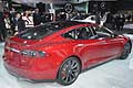 Tesla Model S P85D electric vehicle at the Detroit Auto Show 2015