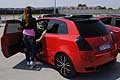 Auto Abarth tuning con vetri oscurati e spoiler sul tetto al Donne Motori Show a Binetto presso Levante Circuit