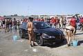 Sexy car wash con la vettura Alfa Romeo 147 tuning Mimix al Donne e Motori Show 2012. Hot sexy girls