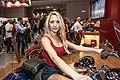 Bionda Hot Girl in sella alla moto Eicma 2013 di Milano