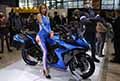 Bike Suzuki GSX-S GT e la belissima modella Alessia Pasqualon finalista Miss Italia 2019 all´Eicma 2021 presso Fiera RHO di Milano