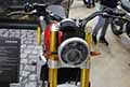 Moto Fantic Motor Caballero Scrambler 500 cc dettaglio faro anteriore all´Eicma 2021 di Milano