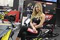 Moto Italjet Dragster e sexy ragazza Giorgia Vassallo allEicma 78 edizione presso Fiera RHO di Milano