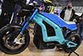 Moto elettrica Italian Volt Lacama Concept esposta allEicma 2021 con corpo batterie racchiuso da un doppio guscio di fusione in alluminio, che utilizza tecnologia propria sviluppata e concepita dal Team Tazzari EV