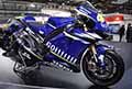 Moto da corsa Yamaha YZR M1 al Salone del Motociclo Eicma 2021 a Fiera Rho di Milano