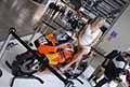 Moto da competizione KTM con la Sexy modella Giada Folcia Eicmagirls al Salone del Motociclo di Milano a Fiera Rho