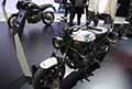 Moto Yamaha XSR700 MY 2022 esposta al Salone del motociclo di Milano Eicma 2021