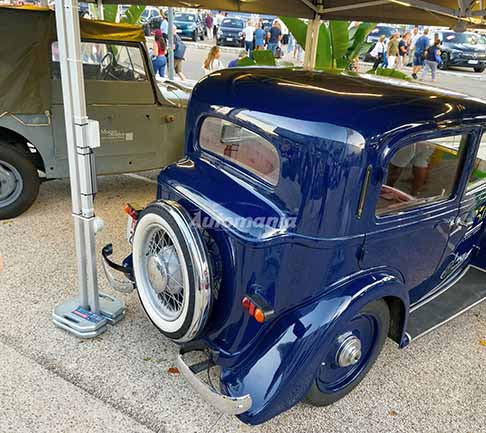 Fiat 508 Balilla delle Fiamme Gialle - Il retrotreno della Fiat 508 Balilla del 1936 del Museo Storico Guardia di Finanza alla Fiera del Levante 2026 mostra la classica linea d'altri tempi. Apri lo zoom per guardare da vicino la struttura posteriore. Guarda le Foto!
