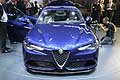 New Alfa Romeo Giulia Qudrifoglio Verde Blu Montecarlo, calandra berlina lussuosa al Francoforte Motor Show 2015