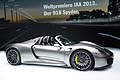 Porsche 918 Spyder fianzata laterale al Salone di Francoforte 2013