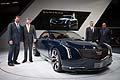 Cadillac espone nellarea espositiva dedicata allinterno del Salone di Francoforte due premiere europee: la concept coup Elmiraj e la CTS, la nuova berlina della gamma che entra nel mercato delle medie di lusso.