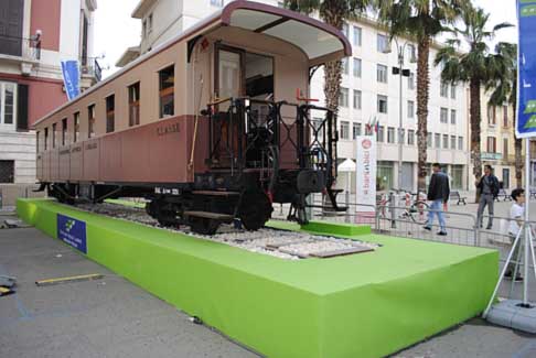 Gran Premio di Bari - carozza treno esposta in area Paddock nel Gran Premio di Bari 2013