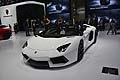 Immagine frontale della Lamborghini Aventador, premiere del Salone di Ginevra
