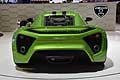 Zenvo ST1 posteriore equipaggiata con un potente motore sul posteriore da 6.8 litri 8 cilindri a V, di origine Chevrolet con notevoli prestazioni: 0-100 km/h in 3 secondi; 0-200 km/h in 8,9 secondi e una velocit max autolimitata a 375 km/h esposta al Sa