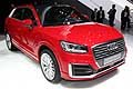 Audi Q2 red anteriore al Salone di Ginevra 2016