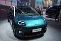 Gac Aion UT anteriore in bella mostra allIAA Mobility 2025 di Monaco di Baviera in Germania. Scopri Gac Aion UT vettura cinese. Guarda le Foto!