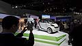 Fashion designer Jeremy Scott on the eve of the LA Auto Show at Jim Henson Studios in Los Angeles with the showcar smart forjeremy